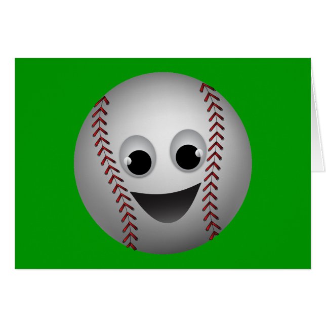 Baseball Graphic Character Smiling Hälsningskort (Framsidan Horizontal)