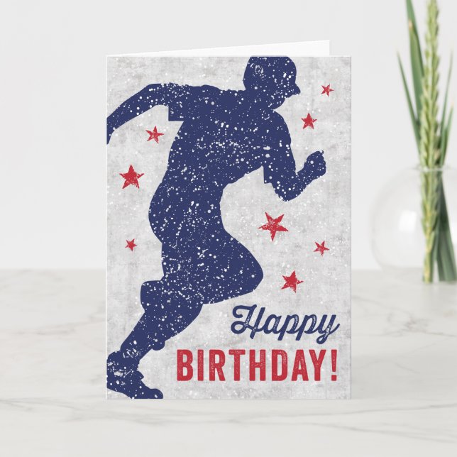 Baseball Grattis på födelsedagen-kort med rinnande Kort (Framsida)