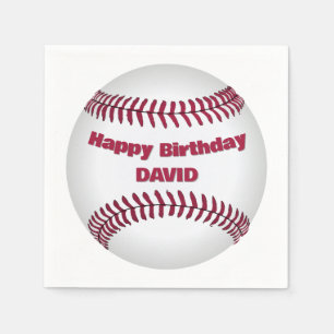 Baseball grattis på födelsedagen med Namn Pappersservett