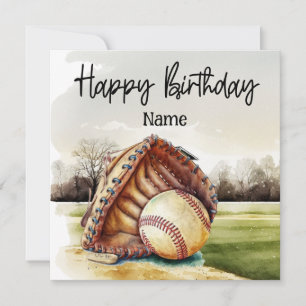 Baseball Grattis på födelsedagen till Player med B Kort