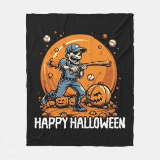 Baseball Halloween Bus eller godis Baseball Player Fleecefilt