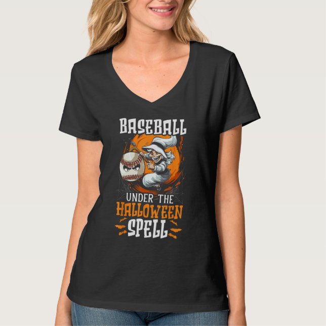 Baseball Halloween Trick Or Treat Baseball Player  T Shirt (Framsida)