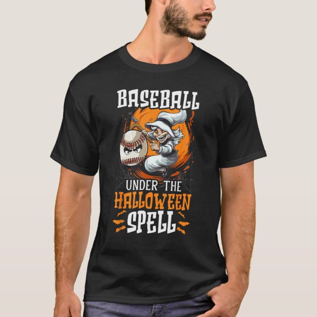 Baseball Halloween Trick Or Treat Baseball Player  T Shirt (Framsida)