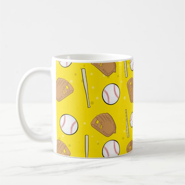 Baseball - Handskar, Bollar och Fladdermöss Kaffemugg (Vänster)
