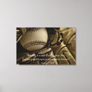 Baseball, handske och George ska citationstecken Canvastryck