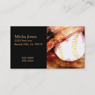 Baseball- & handskeGrungestil Visitkort