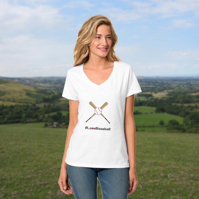 Baseball hashtag-slogan korsade fladdermus t shirt (Skapare uppladdad)