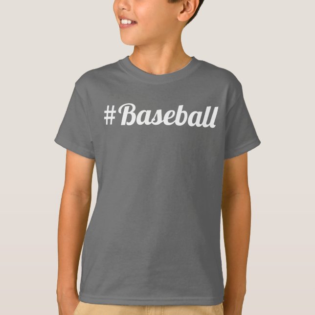 Baseball Hashtag Youth Fläkt måste ha T Shirt (Framsida)
