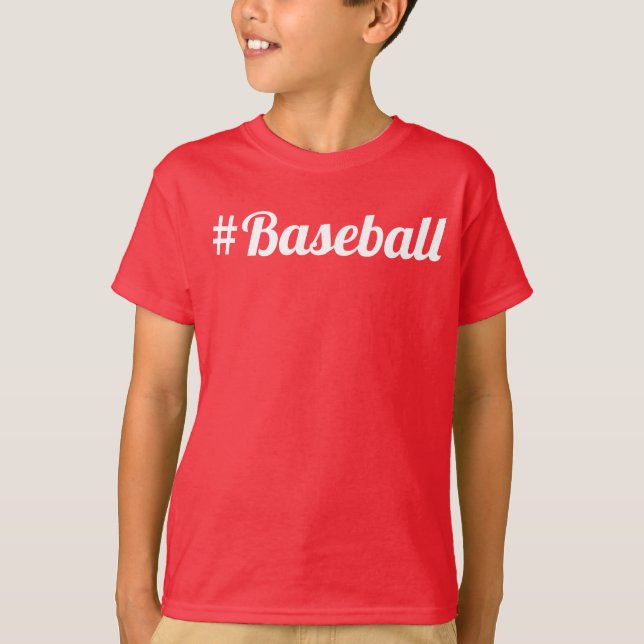 Baseball Hashtag Youth Fläkt måste ha T Shirt (Framsida)