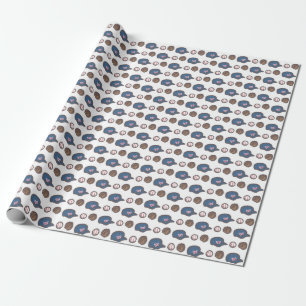 Baseball Hat, handsken och Boll Mönster Presentpapper