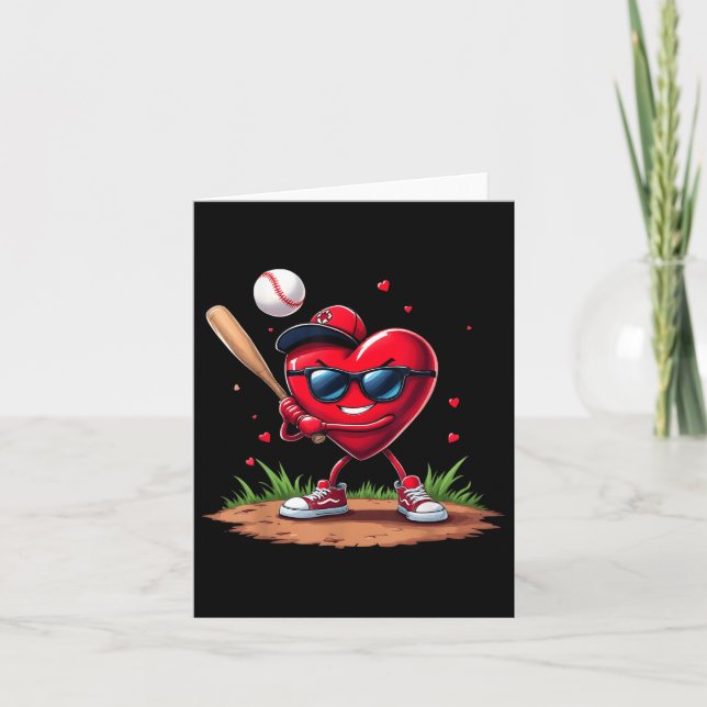 Baseball Heart-nuny Valentines day Design Basebal Kort (Framsida)