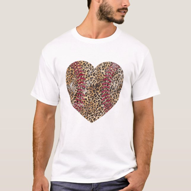Baseball Heart Softball Tball T Shirt (Framsida)