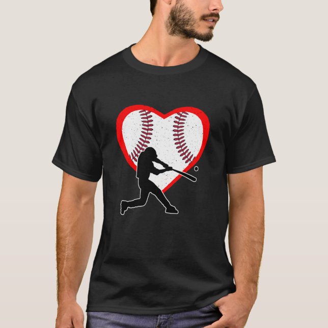 Baseball Heart Sport Love Anti Valentines Day T Shirt (Framsida)