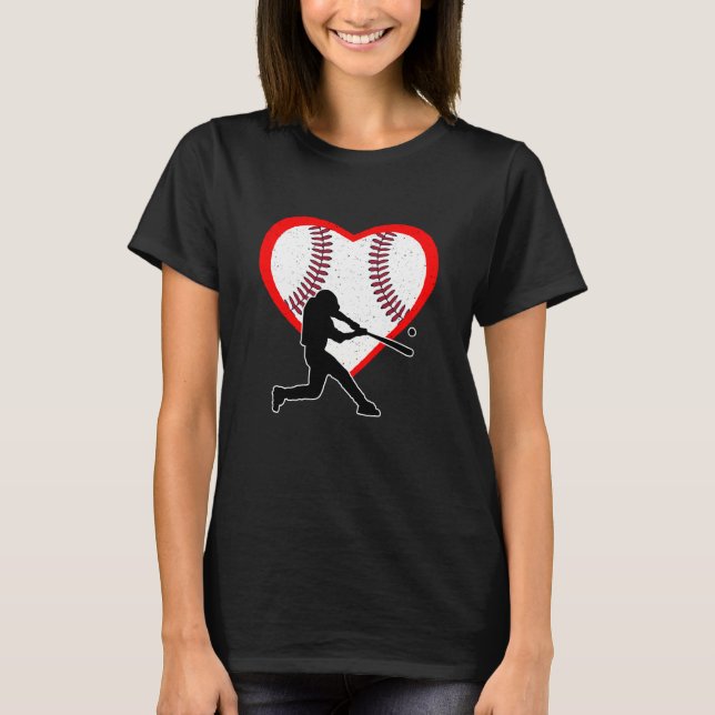 Baseball Heart Sport Love Anti Valentines Day T Shirt (Framsida)
