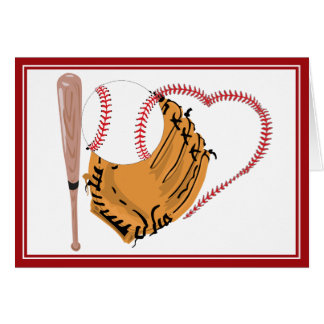 Baseball Heart & Text Hälsningskort