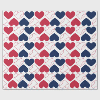 Baseball Heart Wrapping Paper Presentpapper