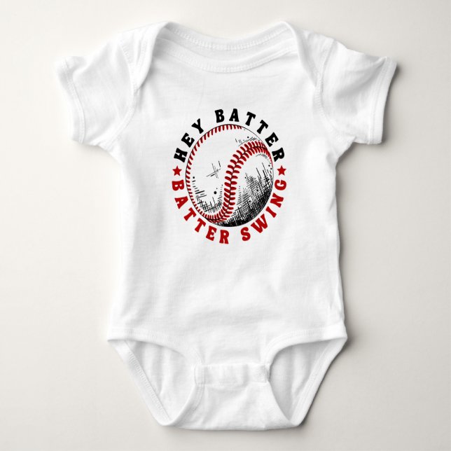 Baseball Hej Slagman Swing T Shirt (Framsida)