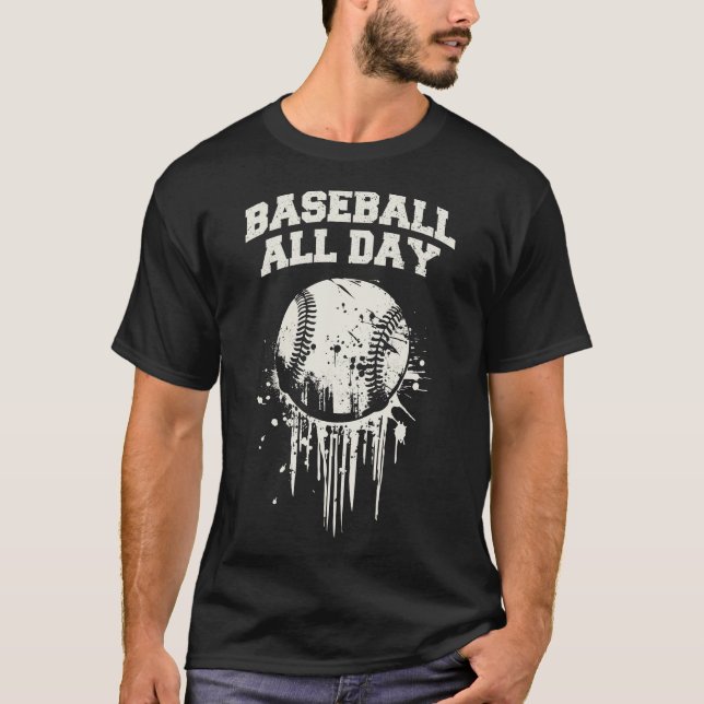 Baseball hela dagen t shirt (Framsida)