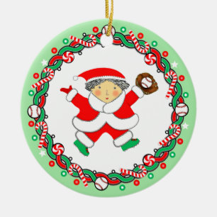 Baseball Helgdag Gift Ceramic Ornament