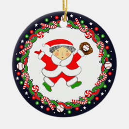 Baseball Helgdag Gift Ceramic Ornament