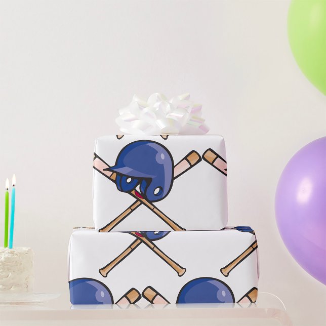 Baseball Helmet och Fladdermus Sports Presentpapper (Skapare uppladdad)