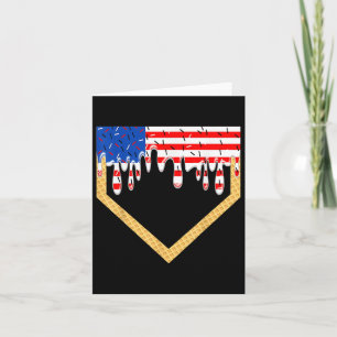 Baseball Hemma Platta Drip Pojkar Glass USA Flagga Kort