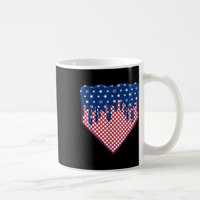 Baseball Hemmaplatts Drip Pojkar Glass USA Flagga  Kaffemugg (Höger)