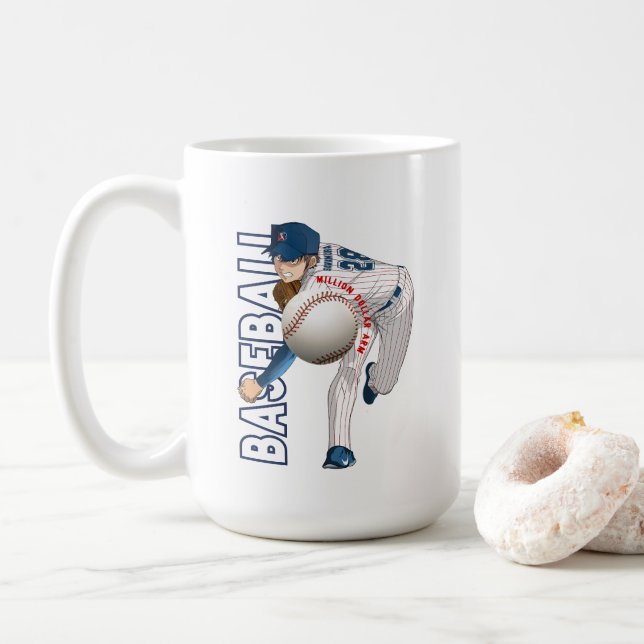 Baseball Hero med miljoner dollar Arm | 15# Kaffemugg (Med munk)