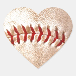 Baseball Hjärtformat Klistermärke