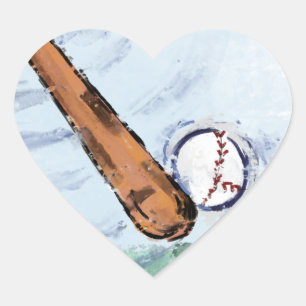 BASEBALL HJÄRTFORMAT KLISTERMÄRKE