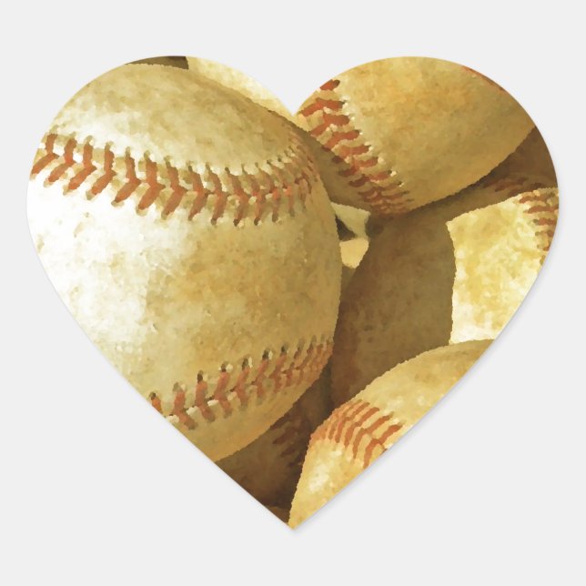 Baseball Hjärtformat Klistermärke (Framsida)