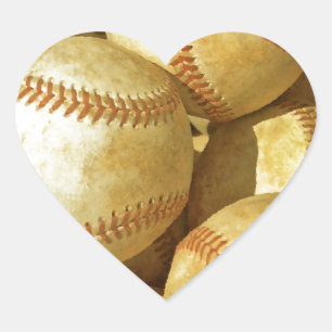 Baseball Hjärtformat Klistermärke