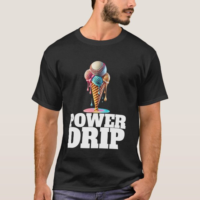Baseball Home Plate Drip Ice Cream Drip Baseball B T Shirt (Framsida)
