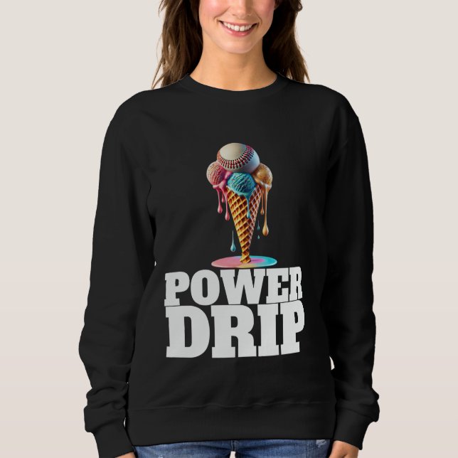 Baseball Home Plate Drip Ice Cream Drip Baseball B T Shirt (Framsida)