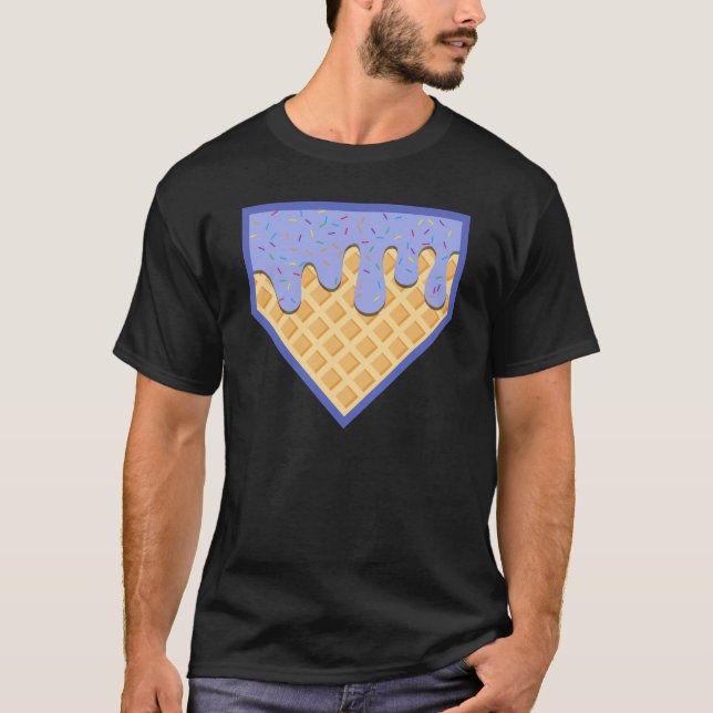 Baseball Home Plats Drip för Boys Ice Cream T Shirt (Framsida)