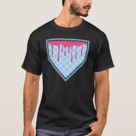 Baseball Home Plats Drip för Boys Ice Cream T Shirt