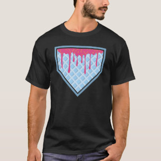 Baseball Home Plats Drip för Boys Ice Cream T Shirt
