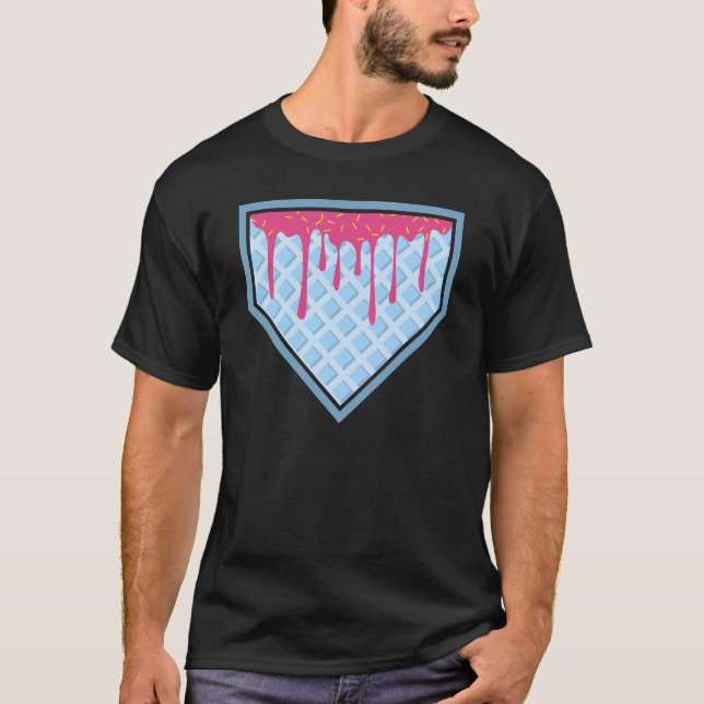 Baseball Home Plats Drip för Boys Ice Cream T Shirt (Framsida)