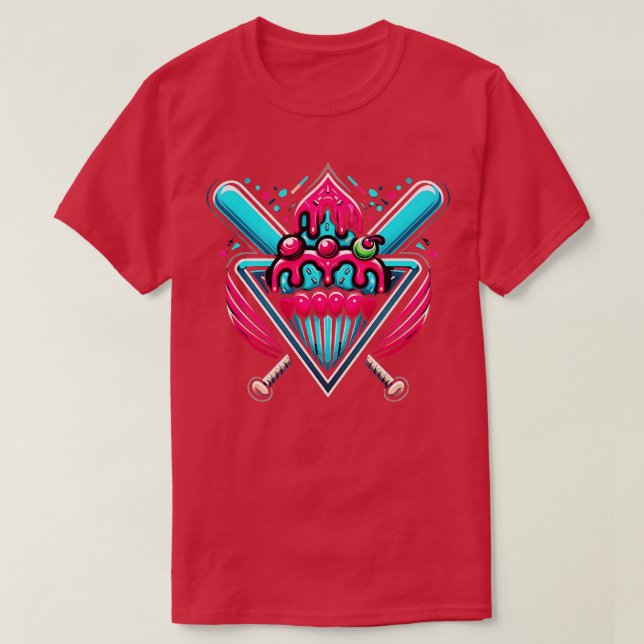 Baseball Home Social Klubb för Boy Söt Ice Cream T Shirt (Design framsida)