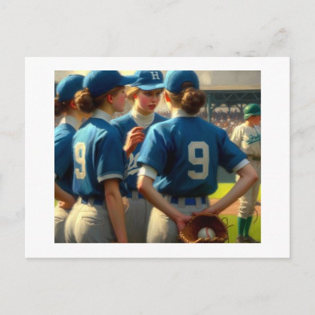 Baseball Huddle Vykort (Framsida)