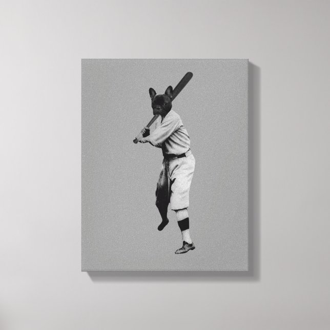 Baseball Hund Canvastryck (Framsida)