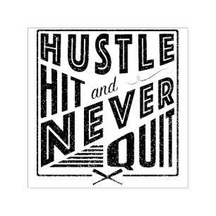 Baseball Hustle Slå Avsluta aldrig Anpassningsbarn Självfärgande Stämpel