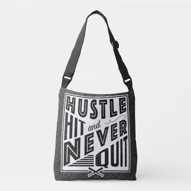 Baseball Hustle Slå Avsluta aldrig Bag Axelväska (Framsida)