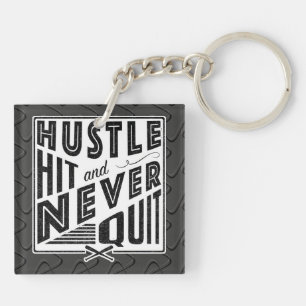 Baseball Hustle Slå Avsluta aldrig Nyckelring