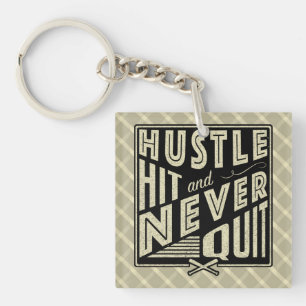 Baseball Hustle Slå Avsluta aldrig Nyckelring