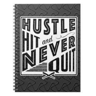 Baseball Hustle Slått och avsluta aldrig antecknin Anteckningsbok