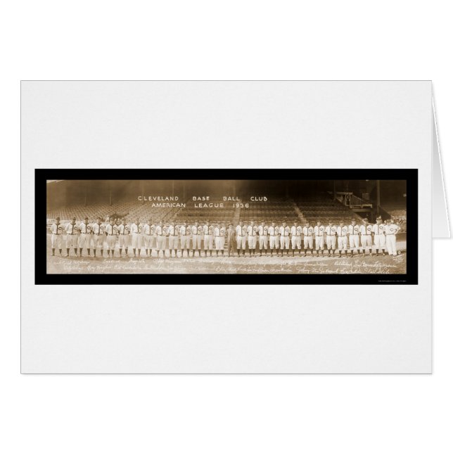 Baseball i Cleveland Photo 1936 Hälsningskort (Framsidan Horizontal)