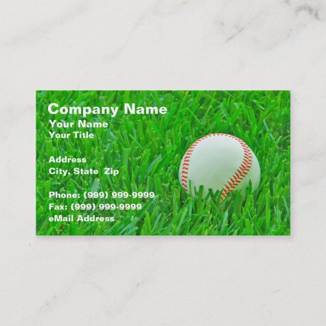 Baseball i gräs visitkort (Framsida)