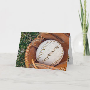Baseball i handsken för Fars dag Kort