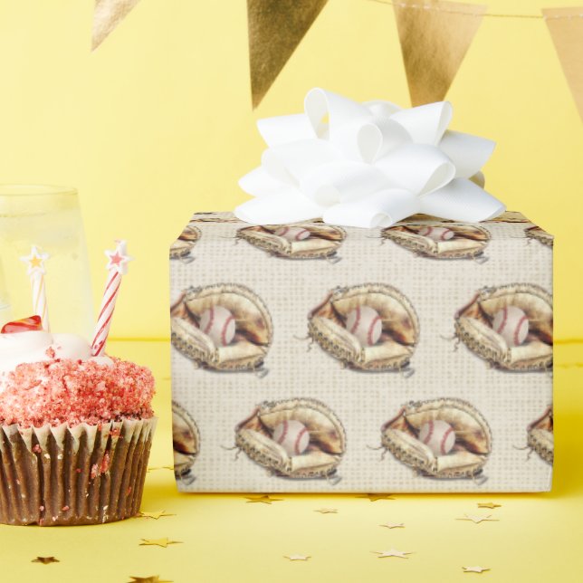 Baseball i handskfödelsedag presentpapper (Födelsedagsfest)